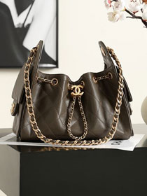 CC grained calfskin 25 mini handbag AS5631 dark khaki