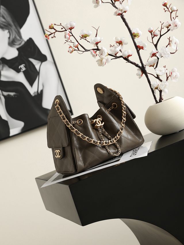 CC grained calfskin 25 mini handbag AS5631 dark khaki