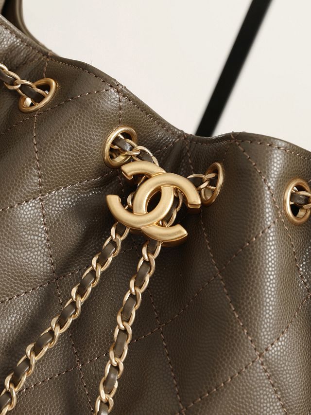 CC grained calfskin 25 mini handbag AS5631 dark khaki