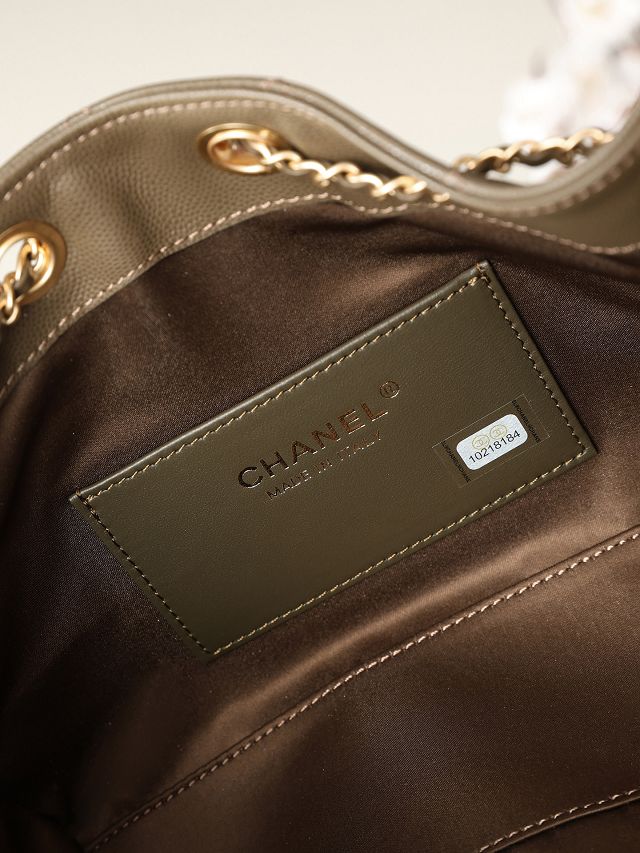 CC grained calfskin 25 mini handbag AS5631 dark khaki