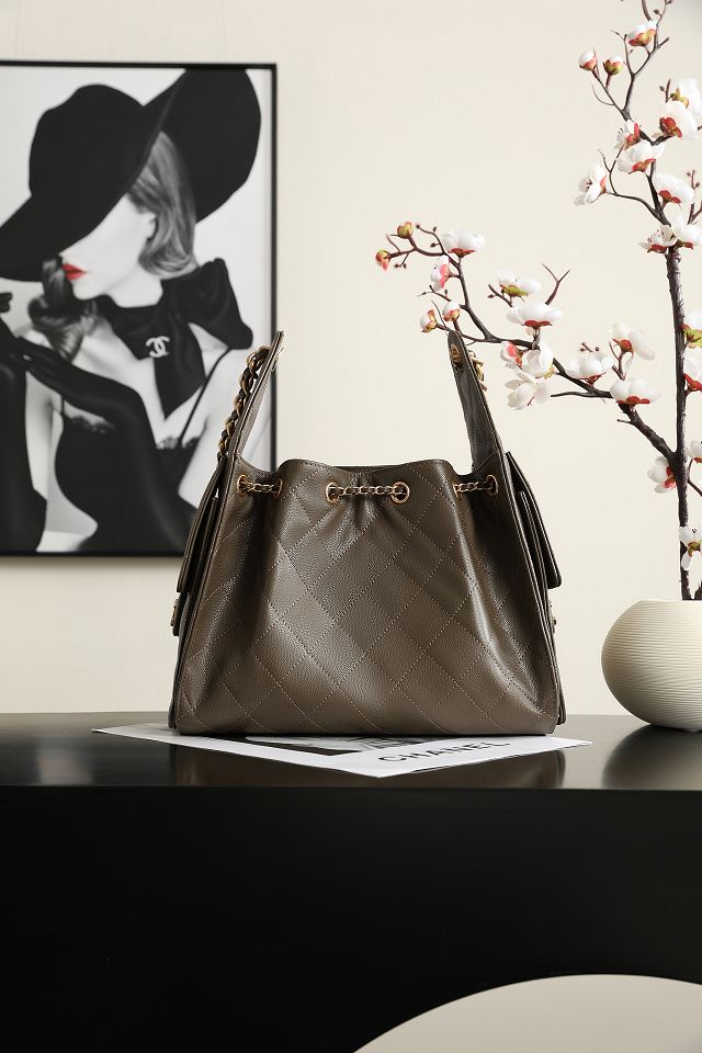 CC grained calfskin 25 small handbag AS5293 dark khaki