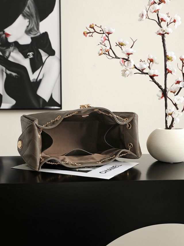 CC grained calfskin 25 small handbag AS5293 dark khaki