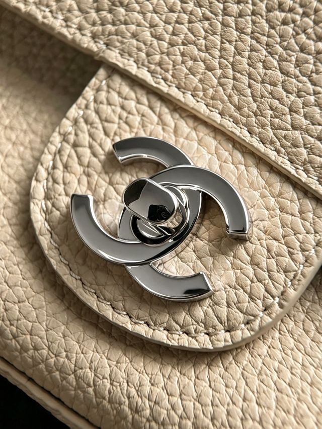 CC grained calfskin mini flap bag AS6573 beige