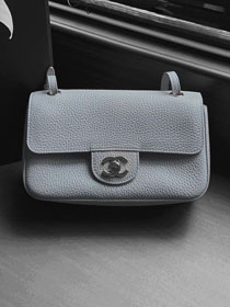CC grained calfskin mini flap bag AS6573 grey