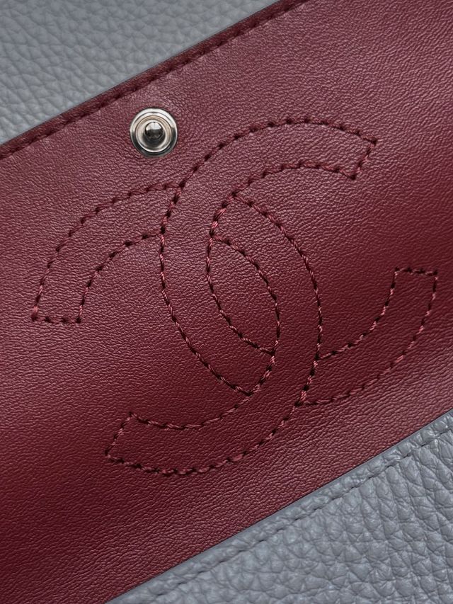 CC grained calfskin mini flap bag AS6573 grey