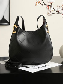 CC lambskin small hobo handbag AS6602 black
