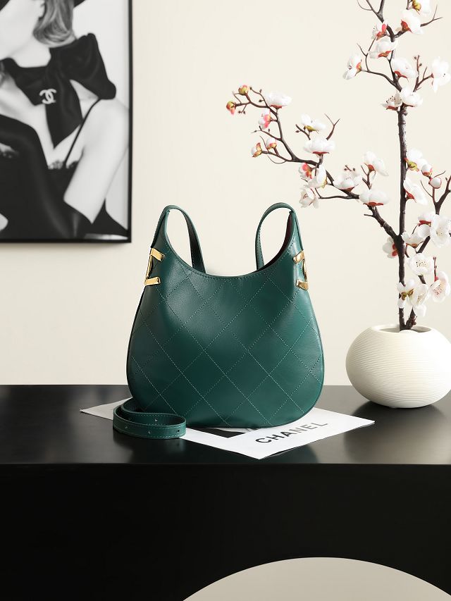 CC lambskin small hobo handbag AS6602 green