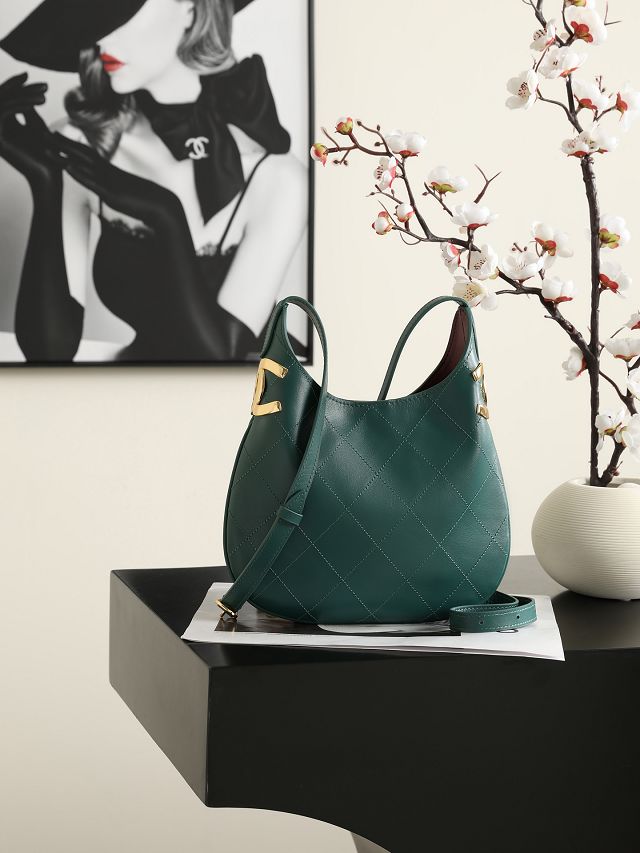CC lambskin small hobo handbag AS6602 green
