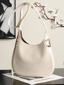 CC lambskin small hobo handbag AS6602 white