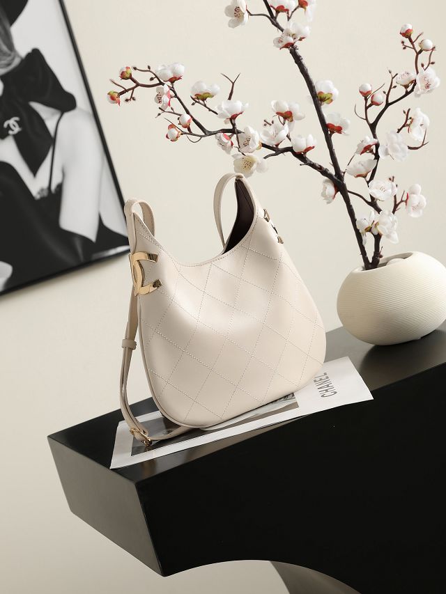 CC lambskin small hobo handbag AS6602 white