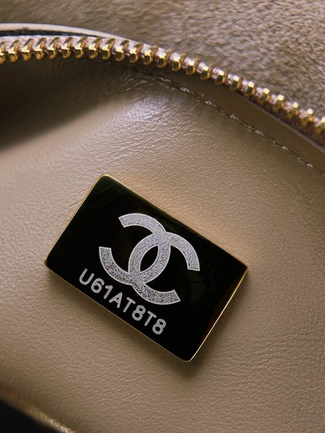 CC suede calfskin mini flap bag AS6626 light brown