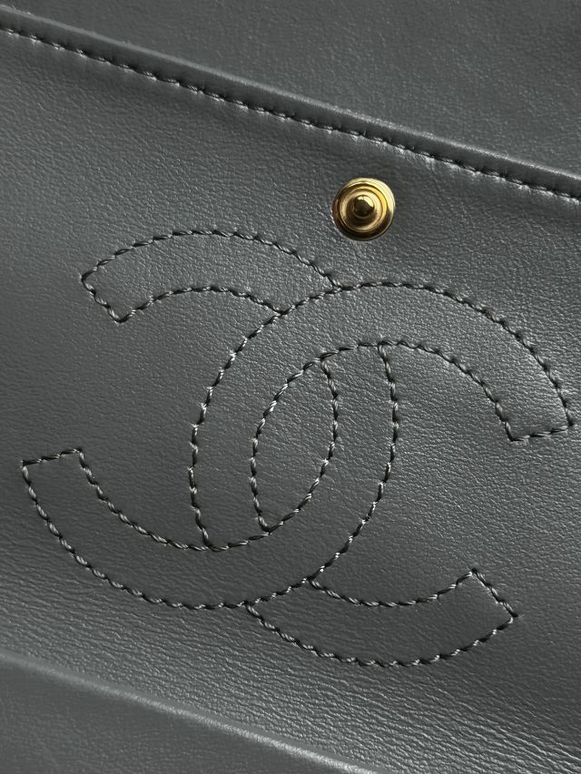 CC suede calfskin mini flap bag AS6626  grey