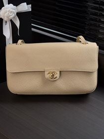 CC grained calfskin maxi flap bag AS6231 beige