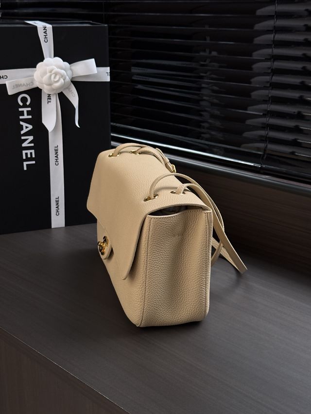 CC grained calfskin maxi flap bag AS6231 beige
