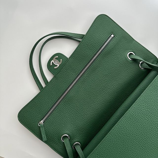 CC grained calfskin maxi flap bag AS6231 green