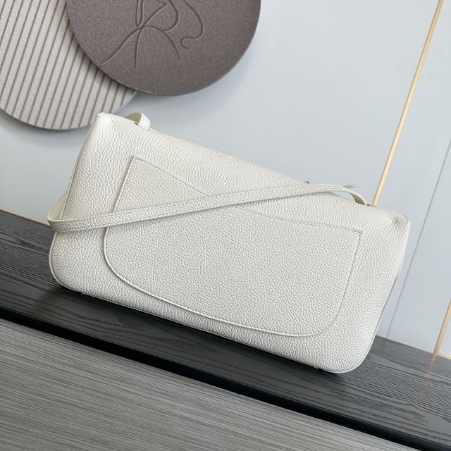 CC grained calfskin maxi flap bag AS6231 white