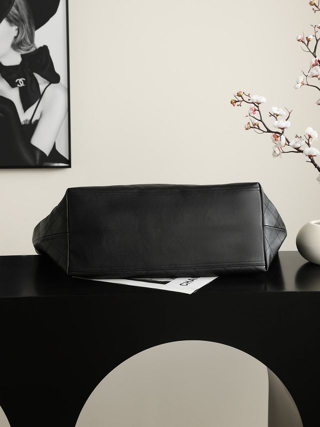 CC lambskin large shopping bag AS6475 black