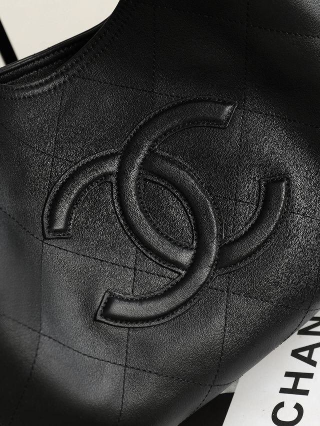 CC lambskin large shopping bag AS6475 black