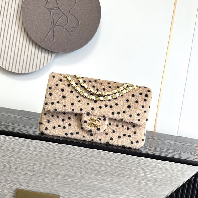 CC lambskin medium flap bag AS6513 beige