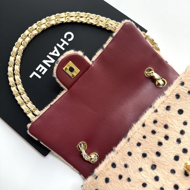 CC lambskin medium flap bag AS6513 beige