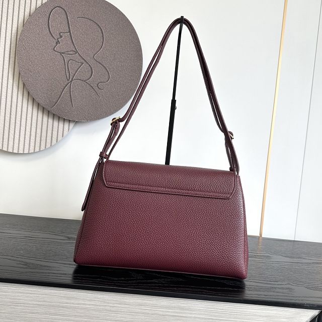 CC grained calfskin maxi flap bag AS6482 bordeaux