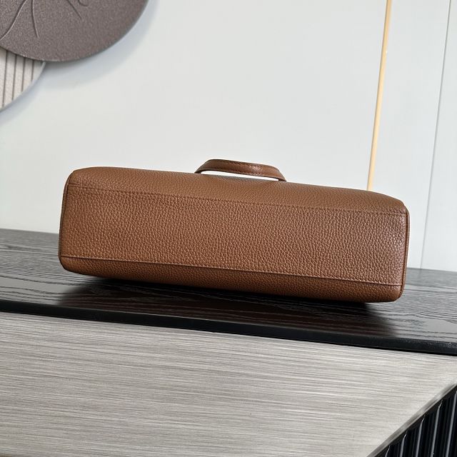 CC grained calfskin maxi flap bag AS6482 brown