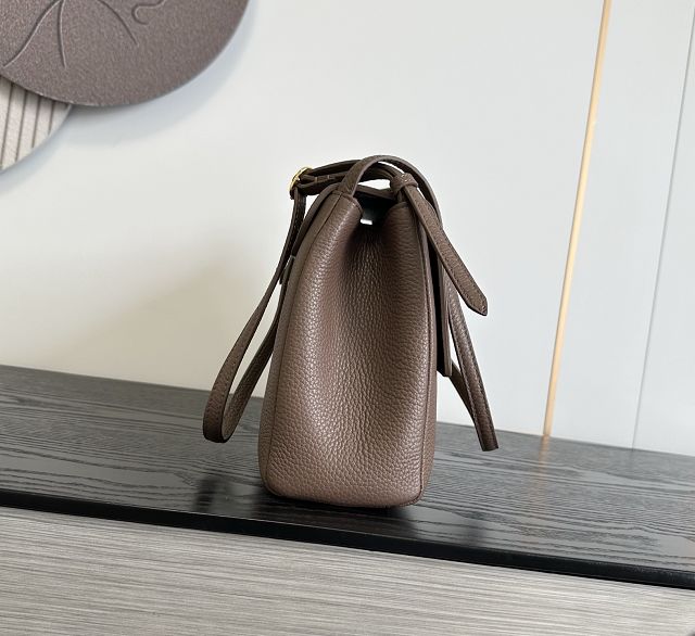 CC grained calfskin maxi flap bag AS6482 light brown