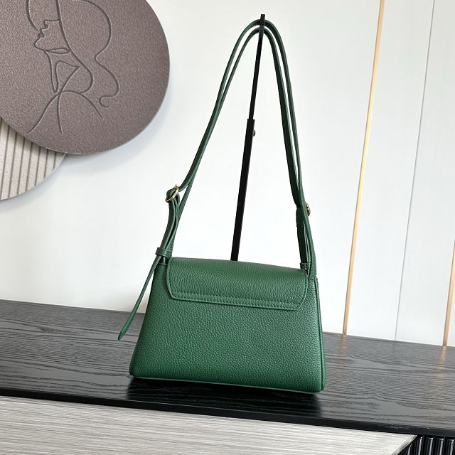 CC grained calfskin small flap bag AS6489 green