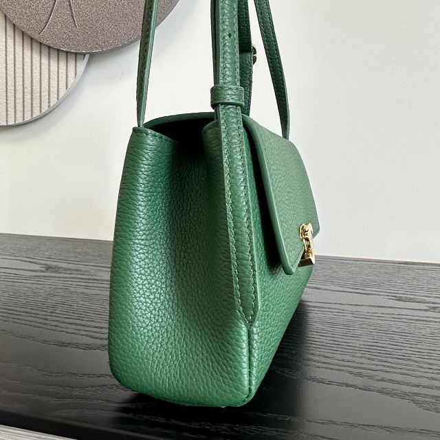 CC grained calfskin small flap bag AS6489 green