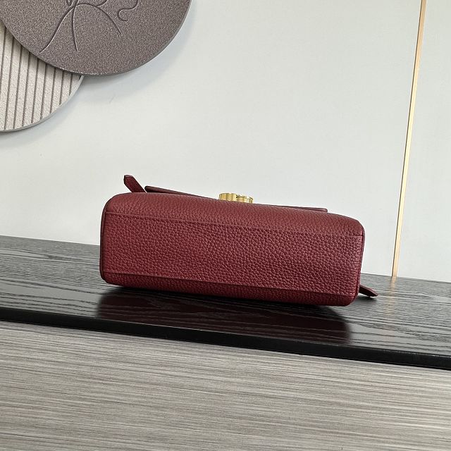 CC grained calfskin small flap bag AS6489 red