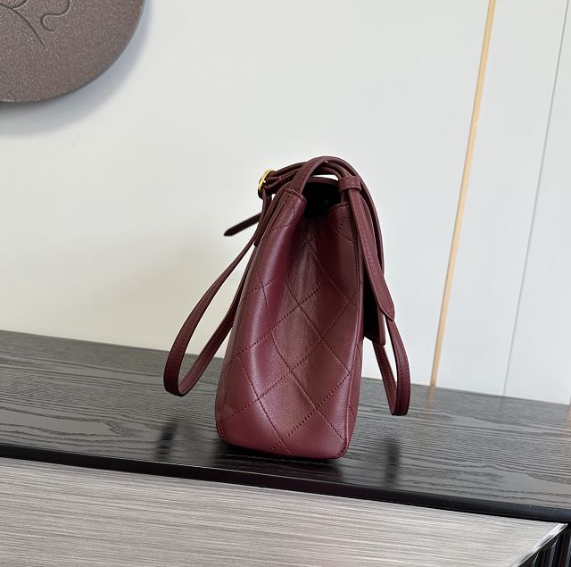 CC lambskin maxi flap bag AS6482 bordeaux