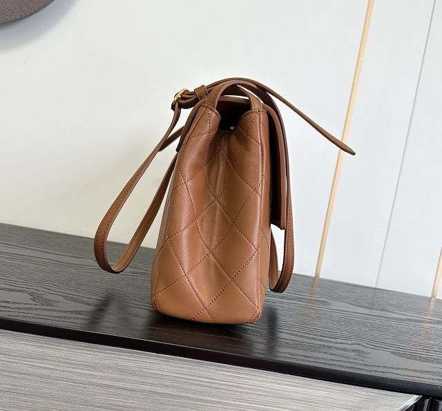 CC lambskin maxi flap bag AS6482 brown