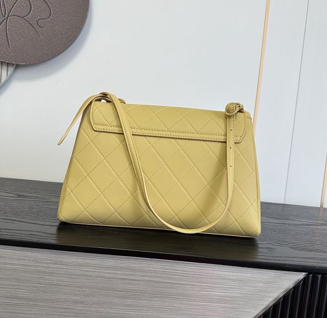 CC lambskin maxi flap bag AS6482 yellow