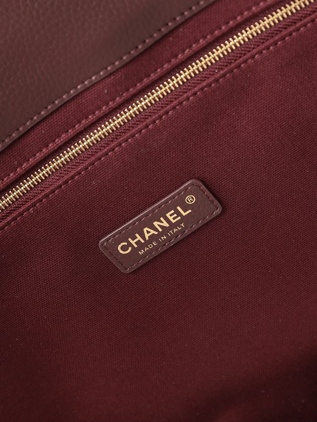 CC grained calfskin large shopping bag AS6245 bordeaux