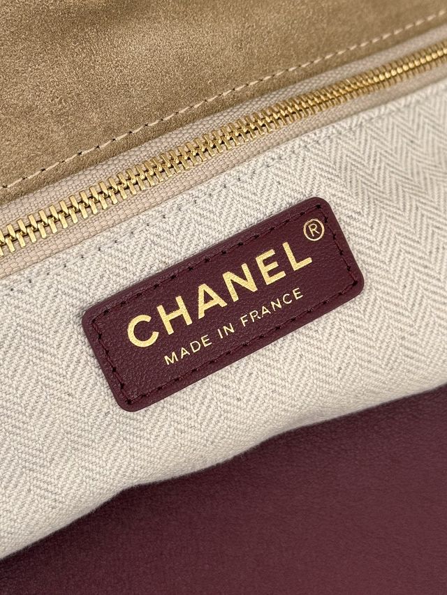 CC suede calfskin large shopping bag AS6475 beige