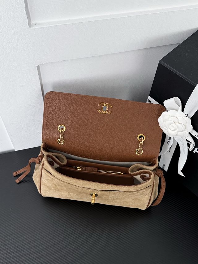 CC suede calfskin small tote bag AS6427 beige