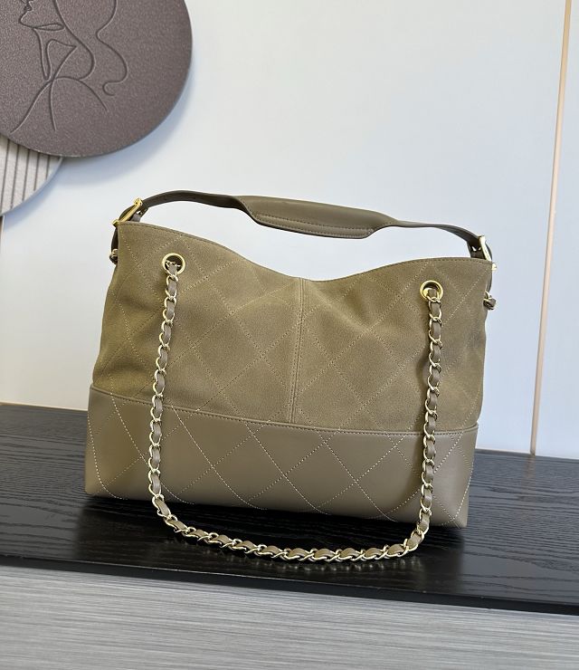 CC suede small tote bag AS5634 khaki