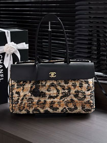 CC tweed medium shopping bag AS6428 black