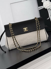 CC tweed small tote bag AS6427 white