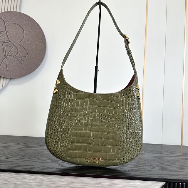 CC crocodile calfskin large  hobo handbag AS6601