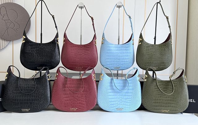 CC crocodile calfskin small hobo handbag AS6602 