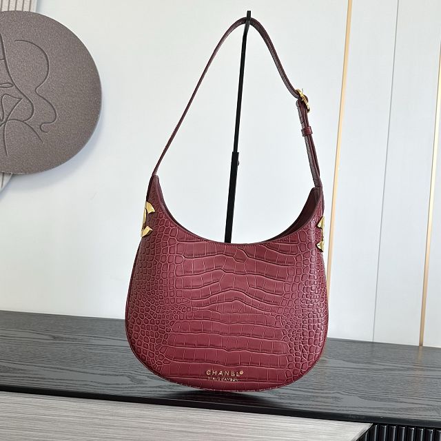 CC crocodile calfskin small hobo handbag AS6602 