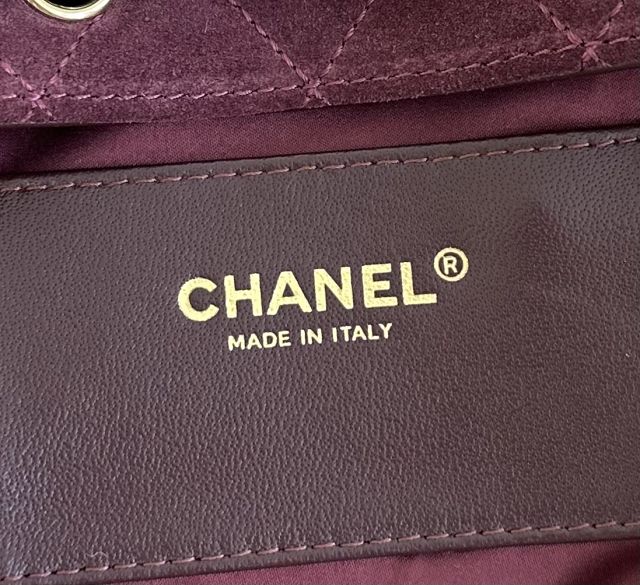 CC suede calfskin 25 mini handbag AS5631 burgundy