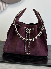 CC suede calfskin 25 small handbag AS5293 burgundy