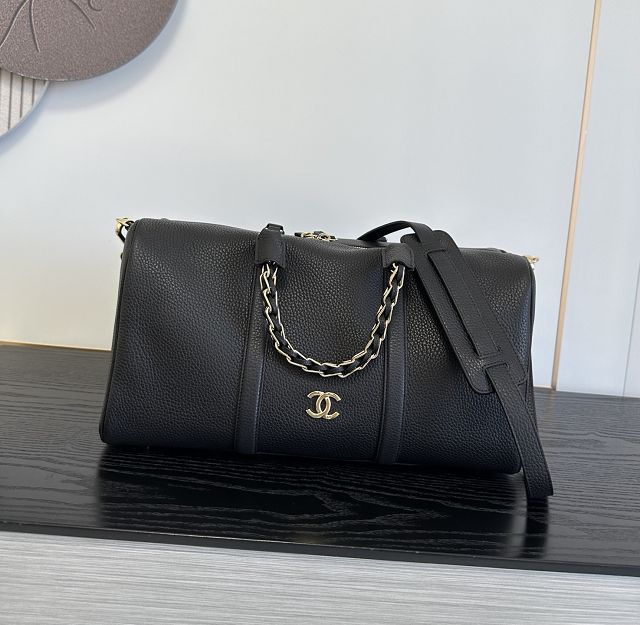 CC grained calfskin bowling bag AS6216 black
