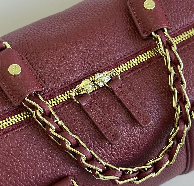 CC grained calfskin bowling bag AS6216 bordeaux