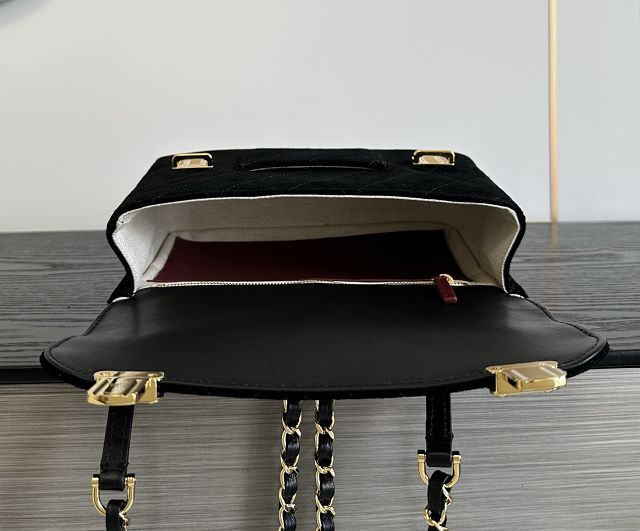 CC suede calfskin backpack AS6465 black