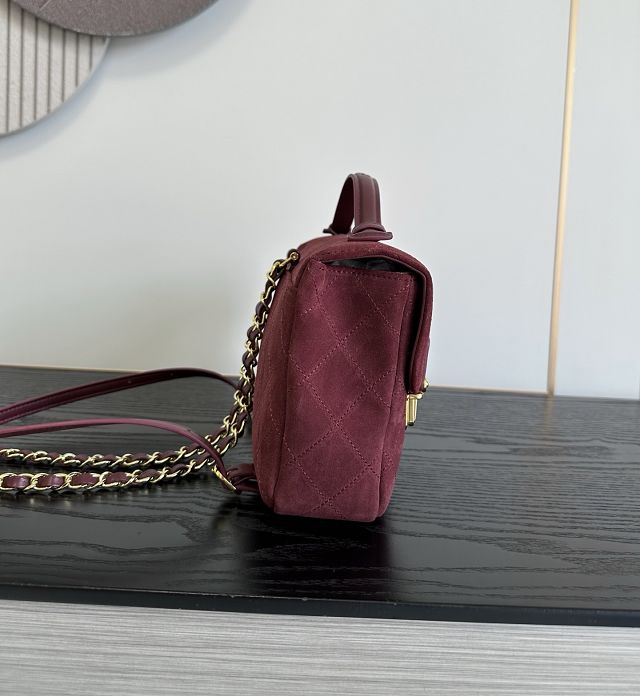 CC suede calfskin backpack AS6465 bordeaux
