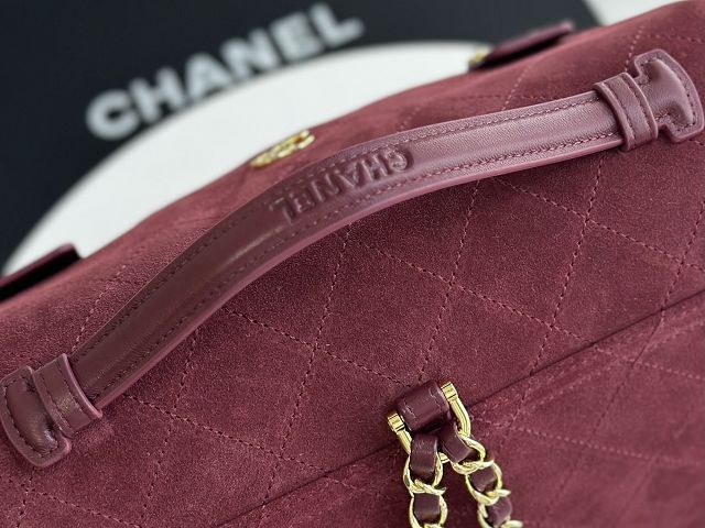 CC suede calfskin backpack AS6465 bordeaux