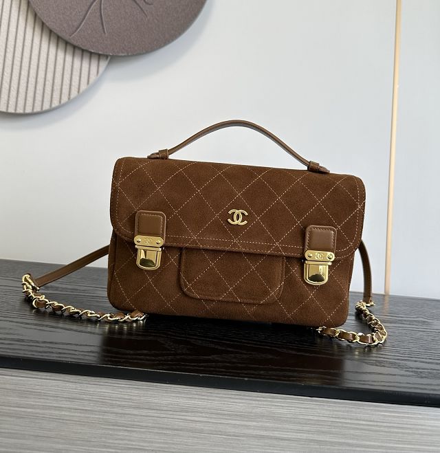 CC suede calfskin backpack AS6465 brown
